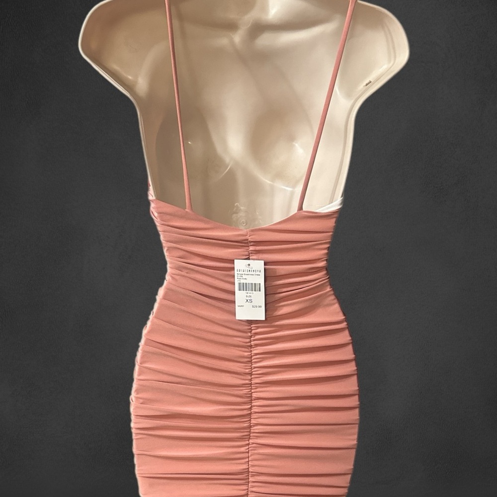 Rose Dusty Ruched Mini Dress - Picture 2 of 3